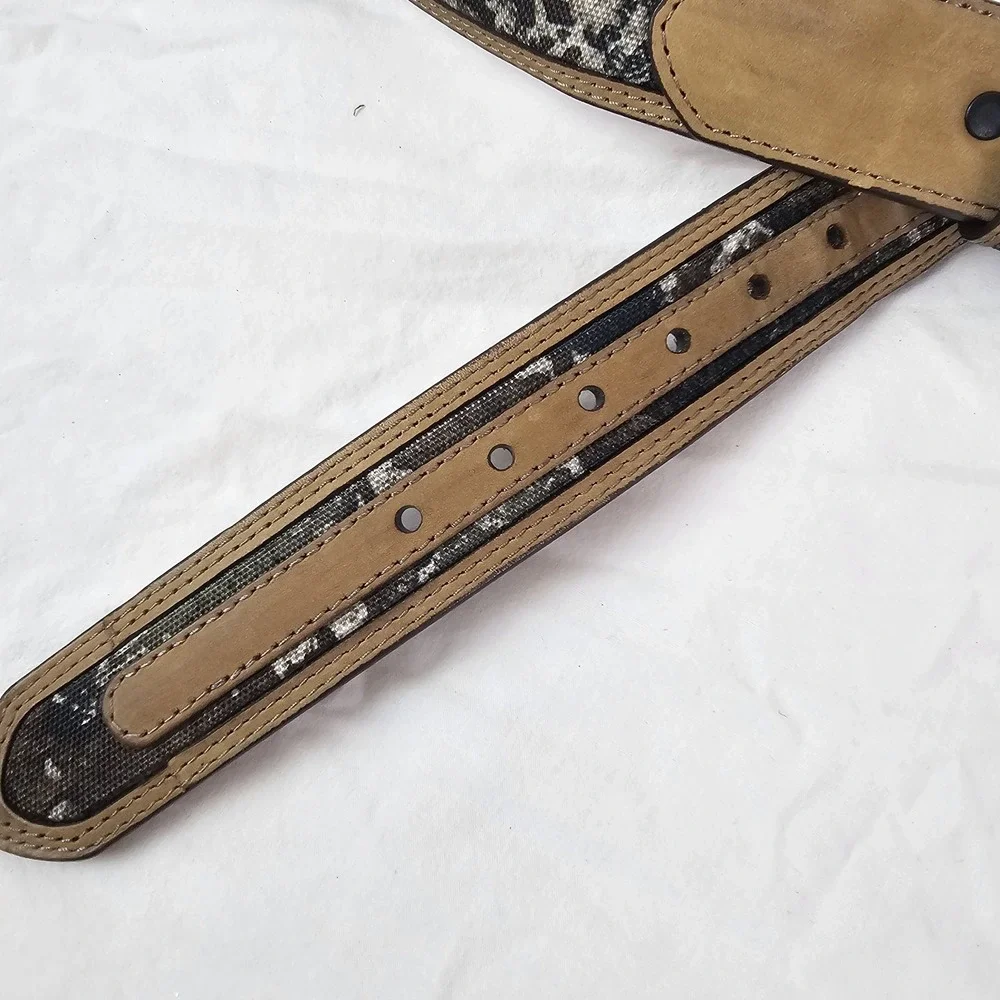 Tan and Camo Mens Leather Belt Size 44 Outdoor Hunting Casual Country
